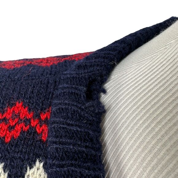 Vintage Rauma Christmas Cardigan Sweater Men's Medium Blue Red Deer Wool READ - Picture 11 of 12